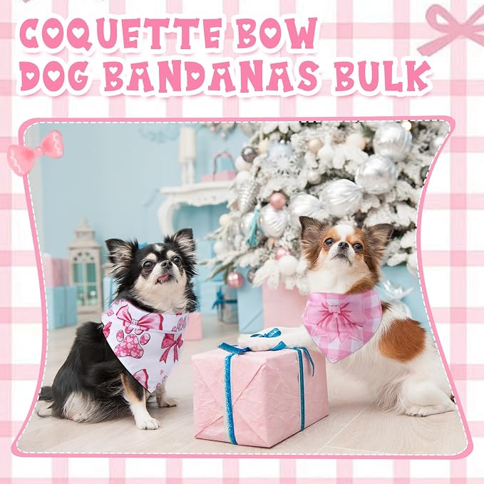 Kacctyen 50 Pcs Pink Dog Bandanas Bulk Spring Bandana - Image 4