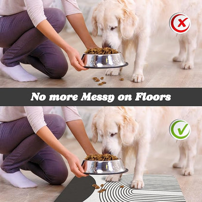 Dog Food Mats for Floors Waterproof, Cat Water Bowl Mats Pet Feeding Absorbent - Image 5