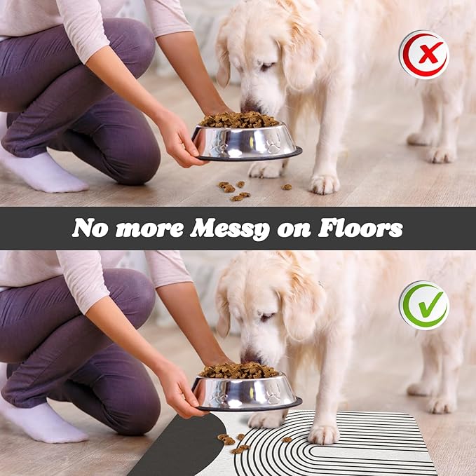 Dog Food Mats for Floors Waterproof, Cat Water Bowl Mats Pet Feeding Absorbent - Image 5