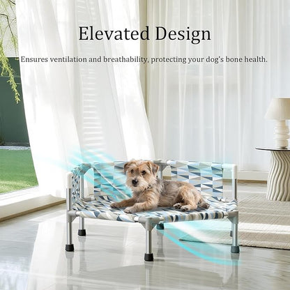 Elevated Dog Bed with Guardrail, Cooling Outdoor Pet Cot with 3-Sided - Image 5