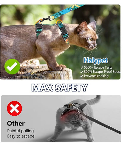 Halypet Cat Harness and Leash Set, Escape Proof Cat Harness, Soft Comfortable - Image 4