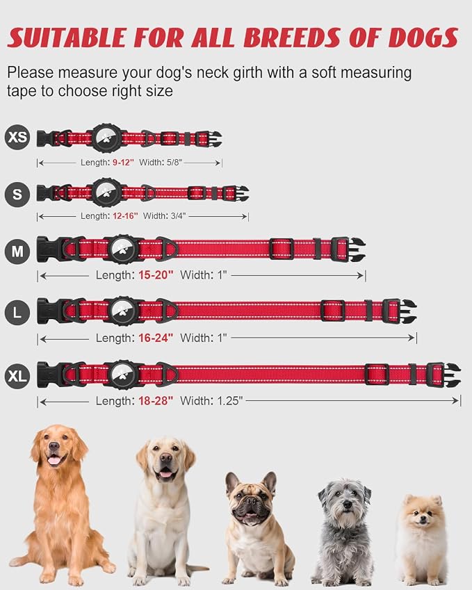Joytale Airtag Dog Collar, Reflective Pet Collar - Image 5