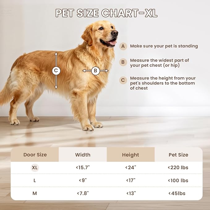 XL Dog Door for Door, Never Rust Plastic Extra Large Doggy Door for Interior - Image 8