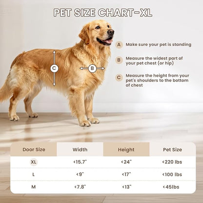 XL Dog Door for Door, Never Rust Plastic Extra Large Doggy Door for Interior - Image 8