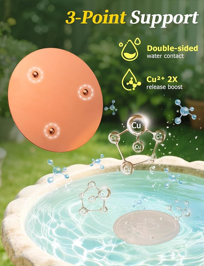 Mellbree 3-Pack Bird Bath Copper Disk, 0.6mm Reinforced 99.99% Pure Copper - Image 5