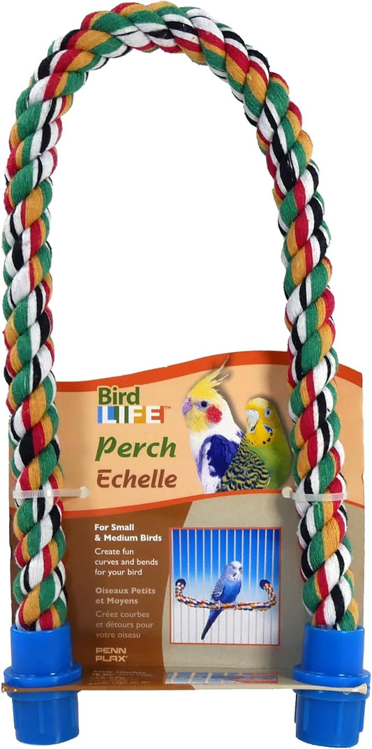 PENN-PLAX Bird Life Multicolored and Flexible Rope Perch – Create Fun, Colorful - Image 2