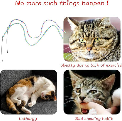 Cat Wand Toys Interactive Kitten Toys Cat Teaser Wand String Feather - Image 5