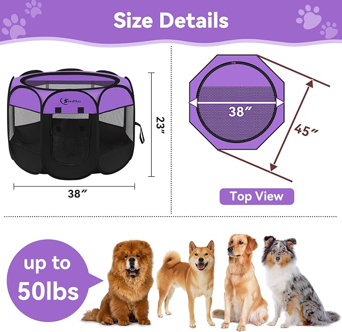 Large Dog Playpen, Puppy Pet Playpen Indoor, Dogs Tent Crates Cage - Image 7