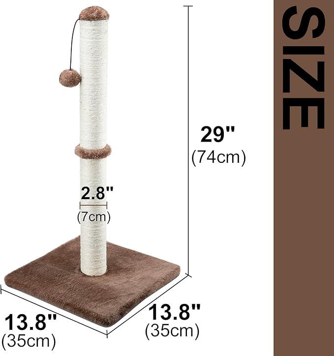 Dimaka 29" Tall Cat Scratching Post, Claw Scratcher - Image 2