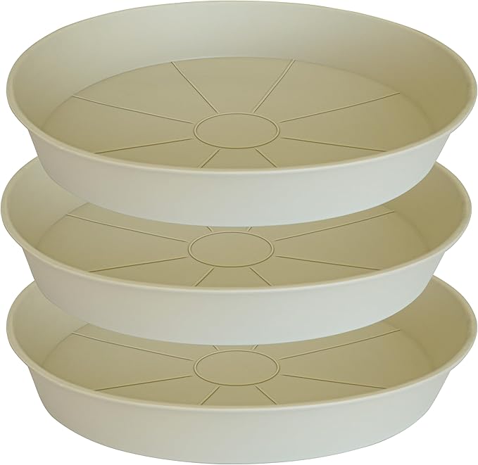 3 Pack of 25 26 inch Plant Saucer, 4.2" Depth, Large Deep Plastic Flower by Bleuhome
