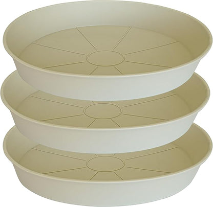 3 Pack of 25 26 inch Plant Saucer, 4.2" Depth, Large Deep Plastic Flower by Bleuhome