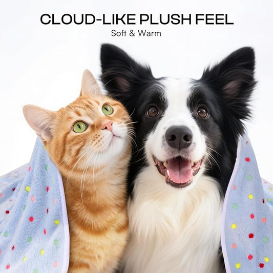 1 Pack 6 Blankets Dog Cat Soft Fluffy Fleece Pet Blanket Warm Cute Print Design - Image 2