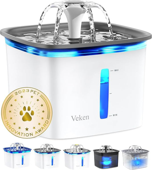 Veken Innovation Award Winner 95oz/2.8L Pet Fountain, Automatic Cat Water by Veken