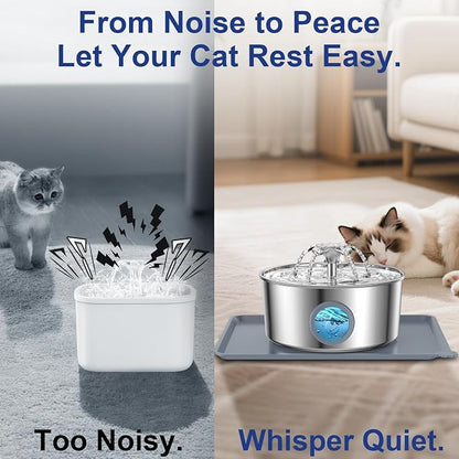 LucidShine 108oz/3.2L Stainless Steel Cat Water Fountain - Image 4