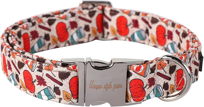 Unique style paws Halloween Dog Collar Metal Buckle Pumpkin Collar Gift Durable by Uniquestylepaws