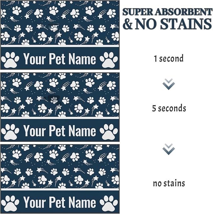 Personalized Dog Food Mat Custom Pet Feeding Absorbent Mats - Image 3