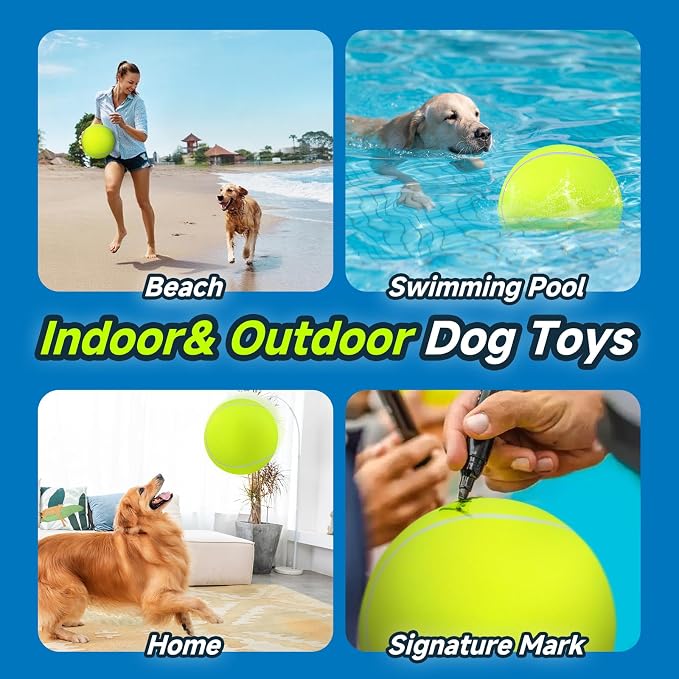 HETOO Giant Tennis Balls for Dogs: 9.5 inch Large Dog Toys- Outdoor Herding Dog - Image 6