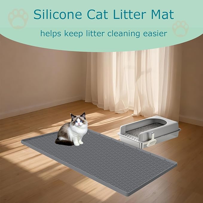 Cat Litter Mat for Litter Box, Silicone Large Cat Litter Trapping Mat - Image 4