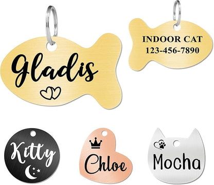 Ultra Joys Cat ID Tag Personalized Pet Tags, Durable Stainless Steel Small Pet by UltraJoys