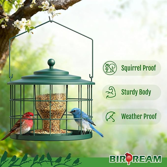 Squirrel Proof Bird Feeder, Metal Cage Bird Feeder - Image 2