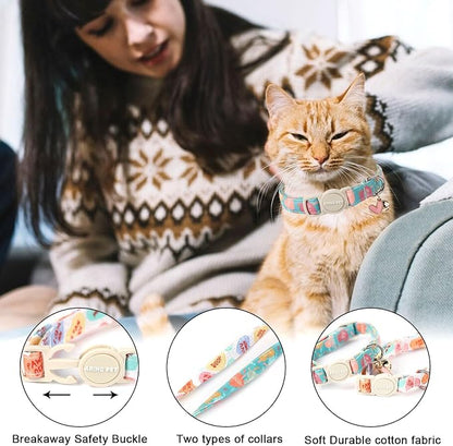 ARING PET 2 Pack Valentine's Day Cat Collars-Cute Heart Cat Collar Breakaway - Image 2