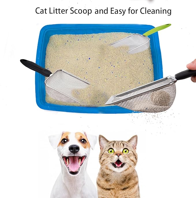 3PCS Stainless Steel Cat Litter Scoop, Litter Cleaner Corner Scoop Sand Sifter - Image 4