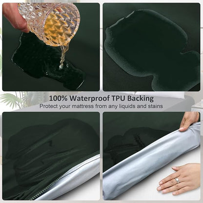 Full Mattress Protector Waterproof, Fitted Sheet Style Breathable Mattress Cover - Image 3