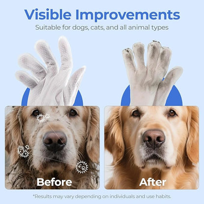 Pet Cleaning Glove Wipes for Dogs & Cats, Hypoallergenic Deodorizing Disposable - Image 5