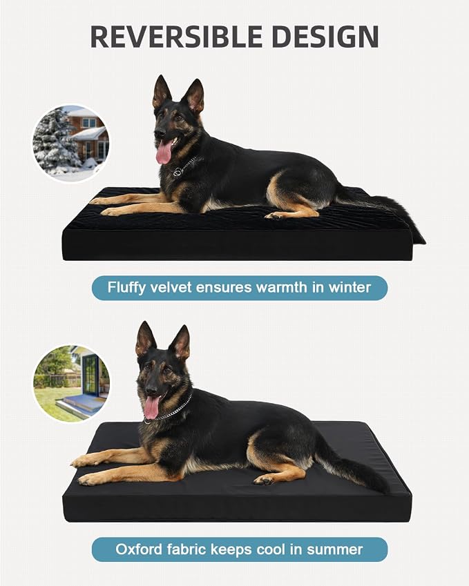 KSIIA Orthopedic Dog Bed Crate Waterproof Pet Mats - Image 4