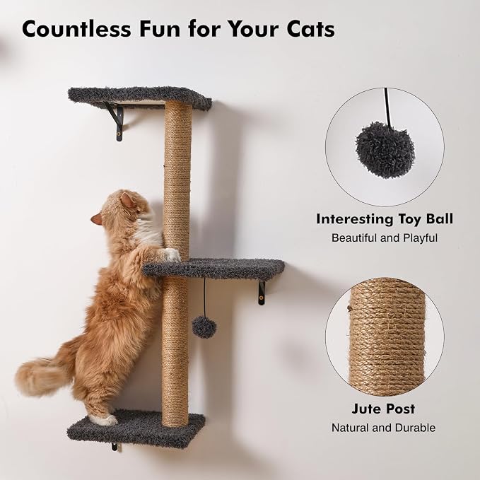 5-in-1 Cat Wall Shelves, Perch & Lounge - Image 6