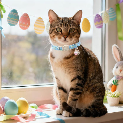 DOGWONG 2 Pack Easter Day Cat Collar Breakaway, Safety Adjustable Easter Plaid - Image 5