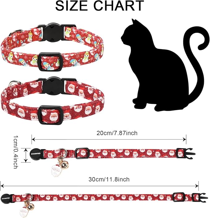 2 Pack Christmas Cat Collars Breakaway - Image 4