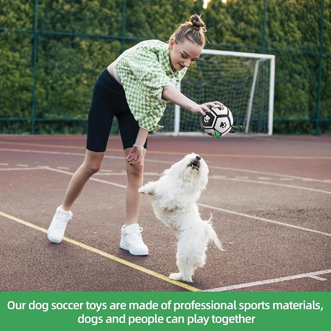 QDAN Dog Toys Soccer Ball with Straps, Interactive Toys - Image 3