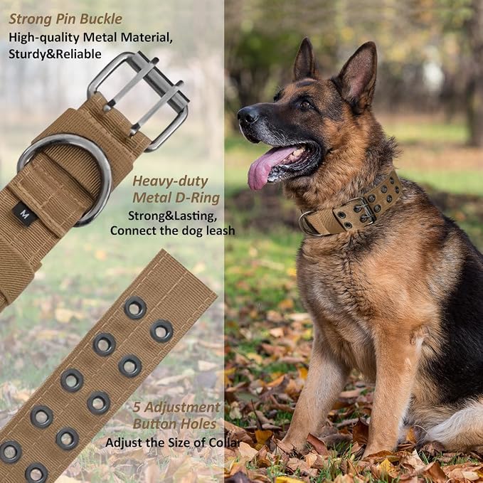 Tactical Dog Collar Military Adjustable Dog Collars Soft Nylon Training Collar - Image 2