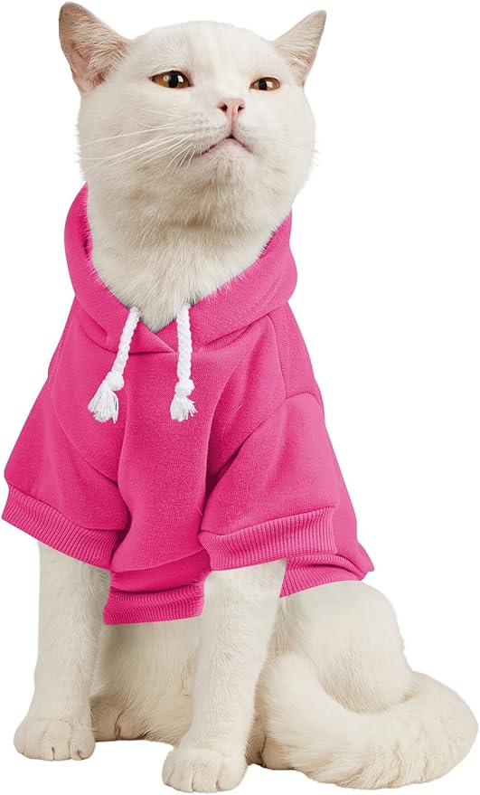 QWINEE Basic Dog Hoodie Sweatshirt Puppy Sweater Warm Cat Costumes Pet Clothes by QWINEE