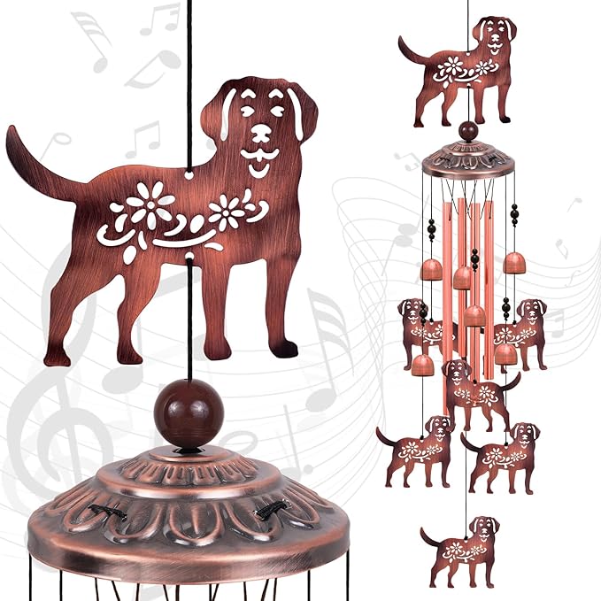 Outdoor Dog Wind Chimes, Gifts for Mom & Grandma & Woman & Family & Neighbor by Solawindchime