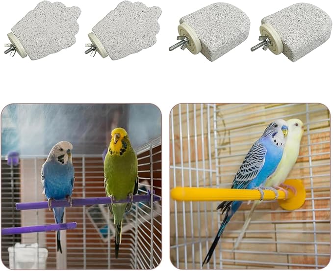 4Pcs Bird Beak Grinding Stone, Bird Perches Calcium Parrot Perch Stand Parrot - Image 7