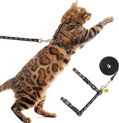 PUPTECK Adjustable Cat Harness and Leash Set Escape Proof Kitten Strap Collar by PUPTECK