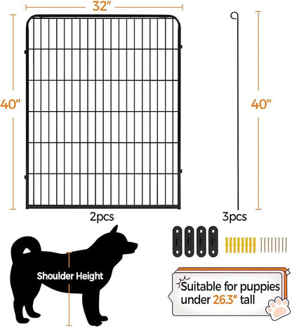 Yaheetech Dog Playpen Outdoor, 40 inch 2 Panels Dog Pen Indoor Heavy Duty Puppy - Image 7
