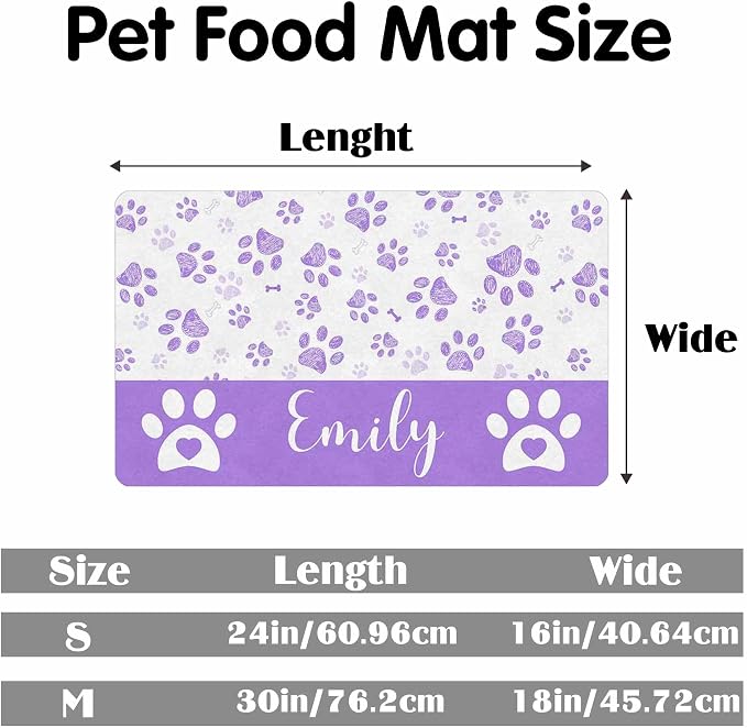 Personalized Dog Cat Mat with Name Photo Custom Placemat Feeding Mats - Image 2