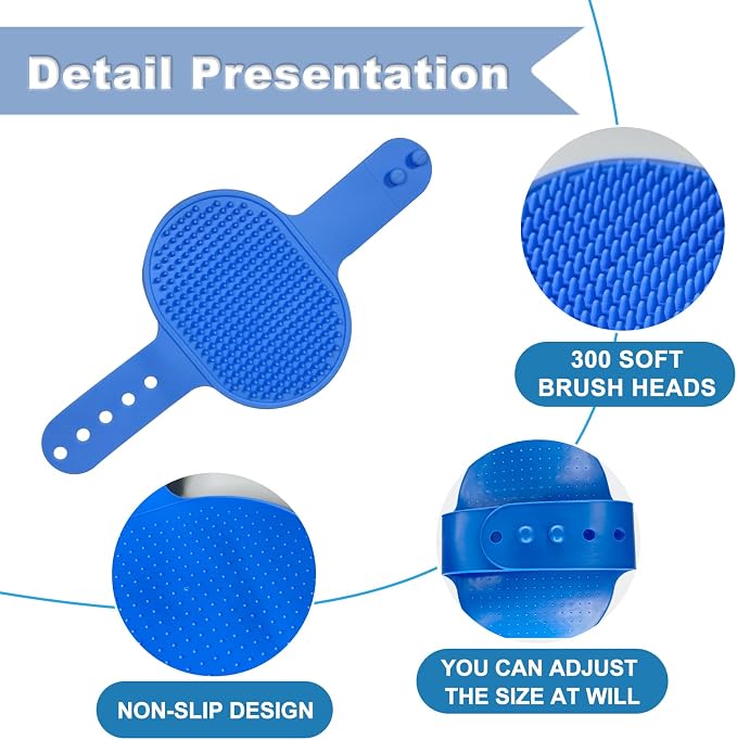 3PCS Dog Bath Brush, Dog Shampoo Brush, Dog Scrubber - Image 7