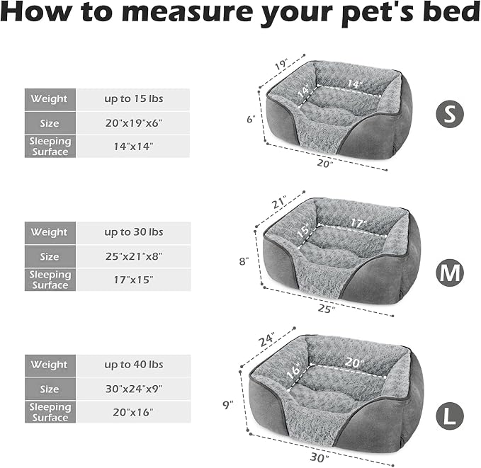 INVENHO Small Dog Bed Rectangle Washable Orthopedic Soft Calming Sleeping - Image 3