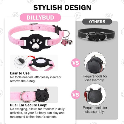 Airtag Cat Collar Breakaway, Cute GPS Cat Tracker Collars - Image 5