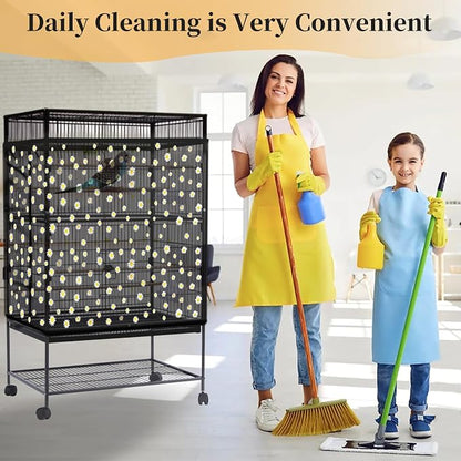 Daoeny Bird Cage Seed Catcher, Large Bird Cage Cover, Adjustable Soft Airy - Image 7