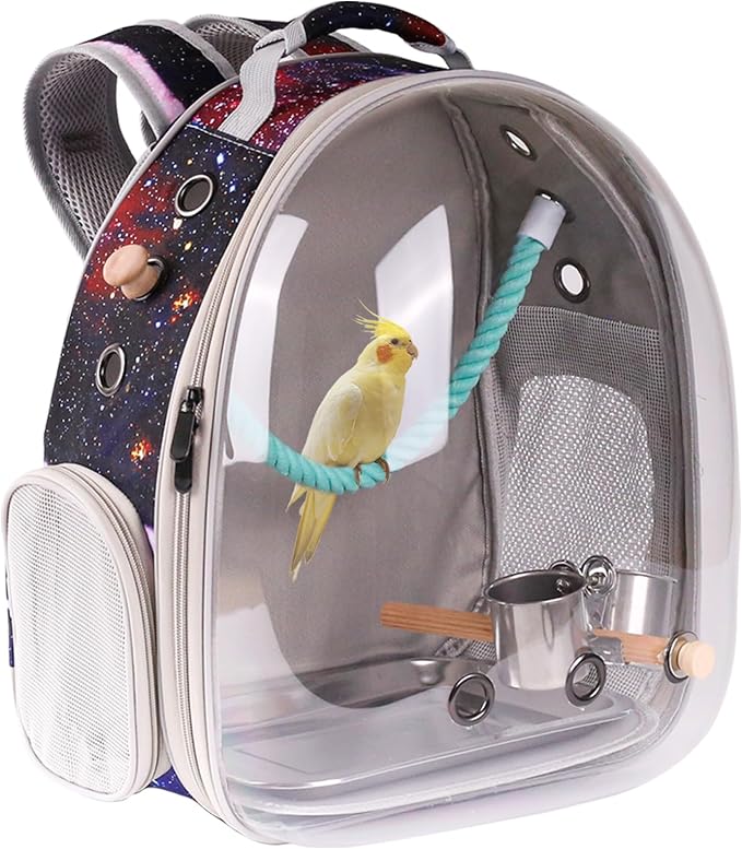 Galaxy Blue Bird Carrier Backpack by Pimoka