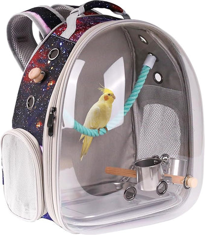 Galaxy Blue Bird Carrier Backpack by Pimoka