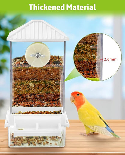 Hamiledyi Automatic Bird Feeder No Mess Bird Cage Feeder Seed Food Container - Image 5