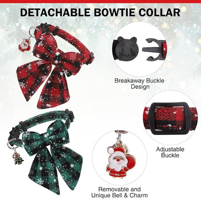 Christmas Cat Collar with Bells & Cute Pendant - Image 2