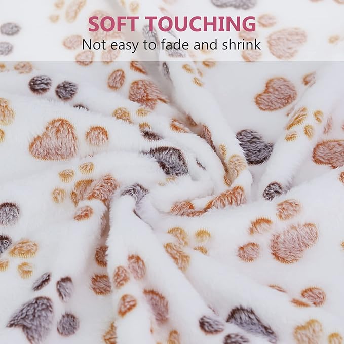 Comsmart Dog & Cat Blanket, Cute Paw Print, Soft Warm Fleece Throw - Image 3