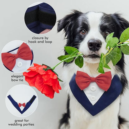 FUAMEY Dog Tuxedo for Large Dogs, Dog Formal Suit Dogs Attire Pet Bow Tie Puppy - Image 5